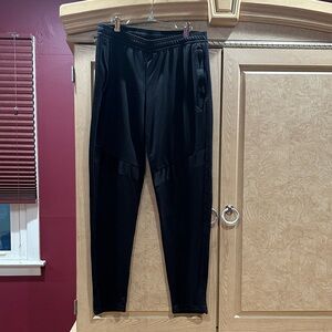 adidas Black Athletic Pants with Tonal Logo